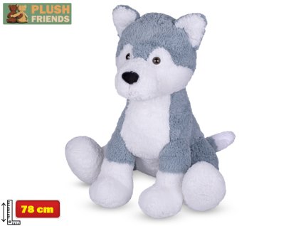 Plush Friends pes husky plyšový 78cm sedící 0m+