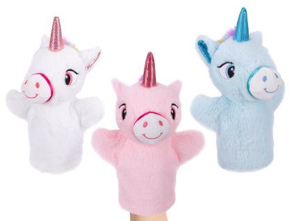 Jednorožec maňásek plyšový 25cm svítící ve tmě 3barvy 0m+