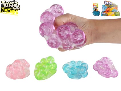Toys&Trends míček s křupajícími kuličkami 9cm 4barvy v síťce 12ks v DBX