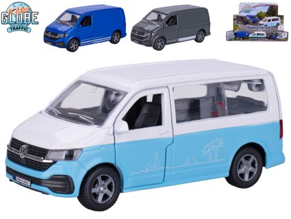 Kids Globe Traffic VW Transporter 13,5cm kov zpětný chod 3barvy 12ks v DBX