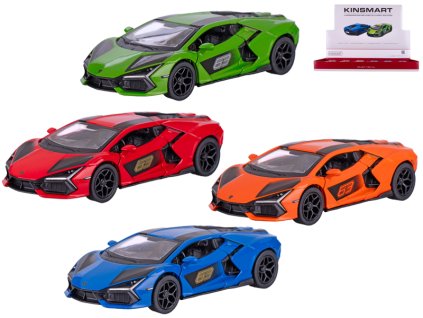 Kinsmart Lamborghini Revuelto 13cm 1:38 kov zpětný chod 4barvy 12ks v DBX
