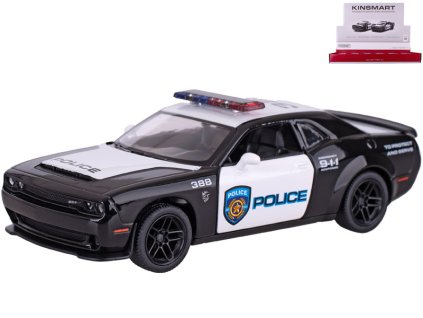 Kinsmart Dodge Challenger SRT Demon 170 policejní 13cm kov zpětný chod 12ks v DBX