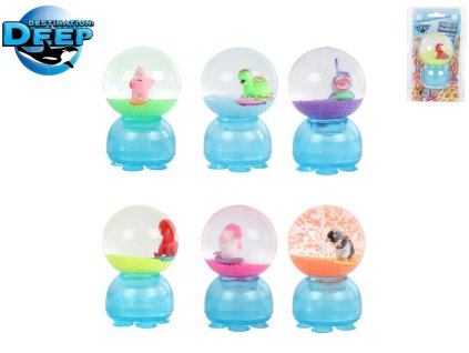 Destination Deep sněžítko strečové 9cm se surfujícím mořským zvířátkem 6druhů v blistru