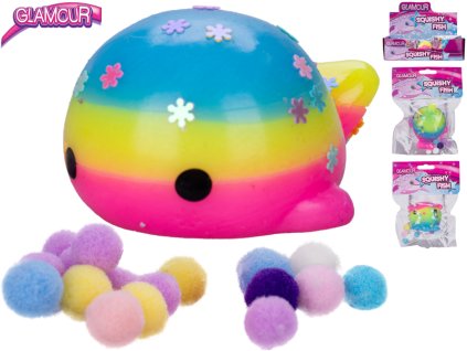 Glamour ryba strečová 4cm s flitry a doplňky 3druhy v sáčku 12ks v DBX