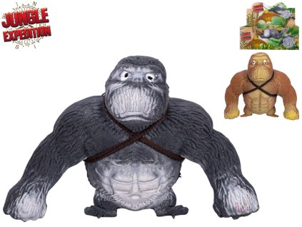 Jungle Expedition gorila super strečová 10cm 2barvy 12ks v DBX