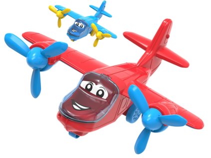 Letadlo veselé 24cm volný chod 2barvy 24m+