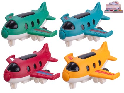 Letadlo 9,5cm na setrvačník 4barvy 12ks v DBX