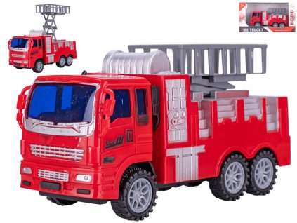 Auto hasiči 19cm s plošinou na setrvačník v krabičce
