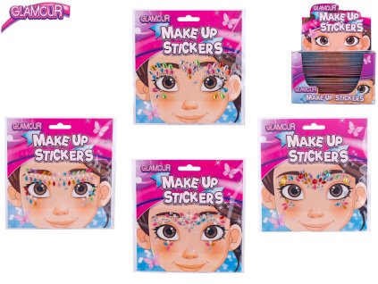 Glamour diamantové nálepky na obličej 4druhy v sáčku 48ks v DBX