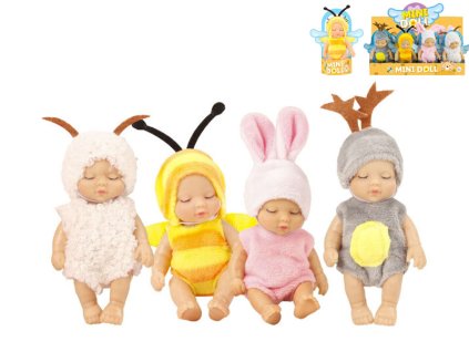 Miminko 12cm v oblečku 4druhy v krabičce 12ks v DBX