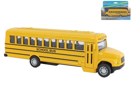 2-Play Traffic školní autobus americký 14cm kov zpětný chod v krabičce