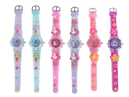 Glamour hodinky náramkové analogové dívčí na baterie se světlem 6druhů v krabičce