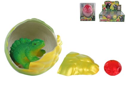 Dinoworld dinosaurus líhnoucí a rostoucí s drahokamem 6druhů 2barvy v krabičce 12ks v DBX