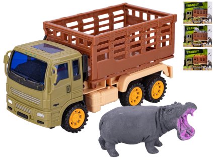 Auto nákladní 18,5cm na setrvačník se zvířátkem 10-11cm 6druhů v krabičce