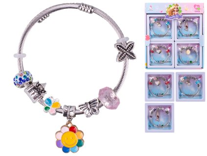 Náramek 6cm s medailonkem kov v rámečku 4druhy 12ks v DBX