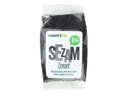Country Life Sezam černý neloupaný BIO | 100 g