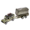 Kids Globe Traffic Land Rover Defender Military 14,5cm kov zpětný chod s přívěsem v krabičce