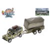 Kids Globe Traffic Land Rover Defender Military 14,5cm kov zpětný chod s přívěsem v krabičce