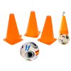 Fotbalové kužely 18cm 4ks s míčkem 11cm 10m+ v síťce
