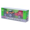 Traktor kov 19cm s přívěsem volný chod 3barvy v krabičce 12ks v DBX