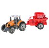 Traktor kov 19cm s přívěsem volný chod 3barvy v krabičce 12ks v DBX