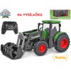 Kids Globe Farming R/C traktor zelený 27cm s nakladačem na baterie se světlem 2,4GHz v krabičce