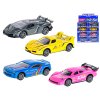 Auto sportovní 10cm 1:43 kov zpětný chod 4druhy v krabičce 24ks v DBX