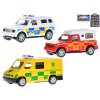 Vozidla záchranných složek 11cm kov zpětný chod 3druhy v krabičce 24ks v DBX