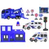 Vozidla policejní 11-14cm zpětný chod 3ks s doplňky 2druhy v krabičce