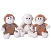 Opice plyšová 15cm sedící s mašlí 3barvy v krabičce 12ks v DBX