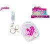 Glamour mini batůžek holografický 10,5cm se třpytkami s přívěskem na klíče 12ks v DBX