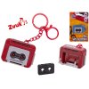 Přívěsek na klíče kazetový nahravač 5,5cm na baterie s hudbou 2barvy na kartě