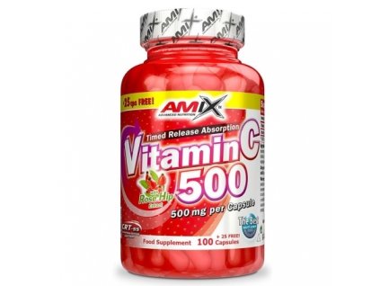 Amix Vitamin C 500 mg plus Rose Hips 125 kapslí koupíte na Nutrition-shop.cz