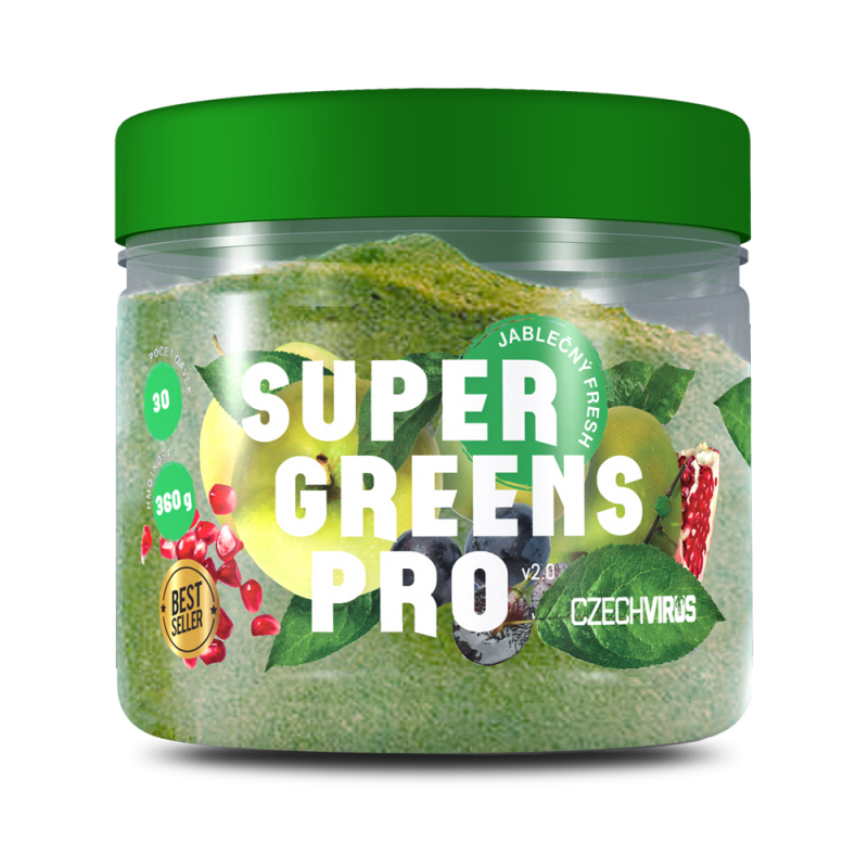 Czech Virus Super Greens Pro V2.0 360 g Příchuť: Jablečný fresh