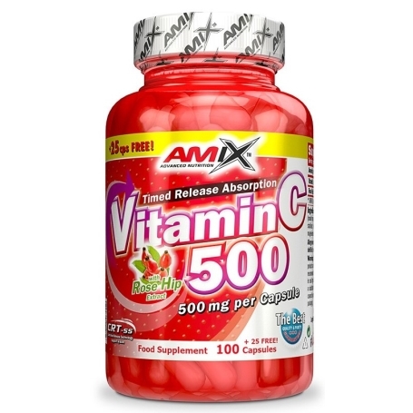 AMIX NUTRITION Amix Vitamin C 500 mg plus Rose Hips 125 kapslí