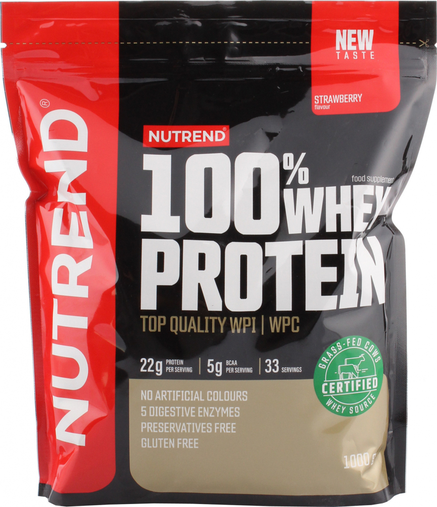 Nutrend 100% whey protein 1000g Příchuť: Banán/jahoda