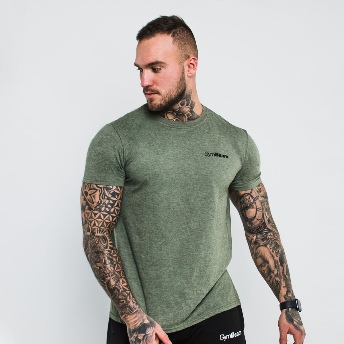 Gym Beam Tričko Basic Heather Military Velikost: XL