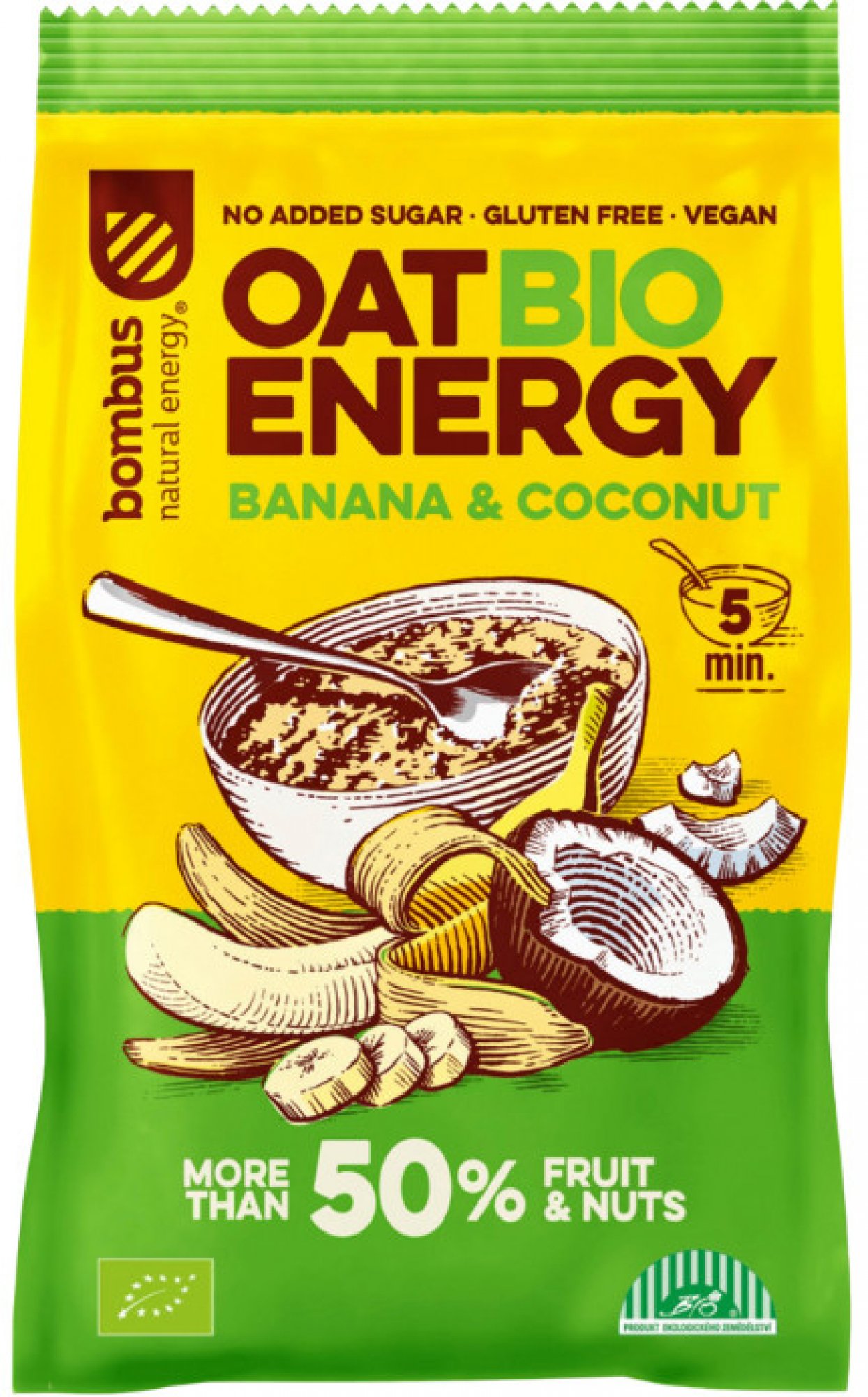 Bombus oat bio energy ovesné vločky 65g Příchuť: Banana/coconut