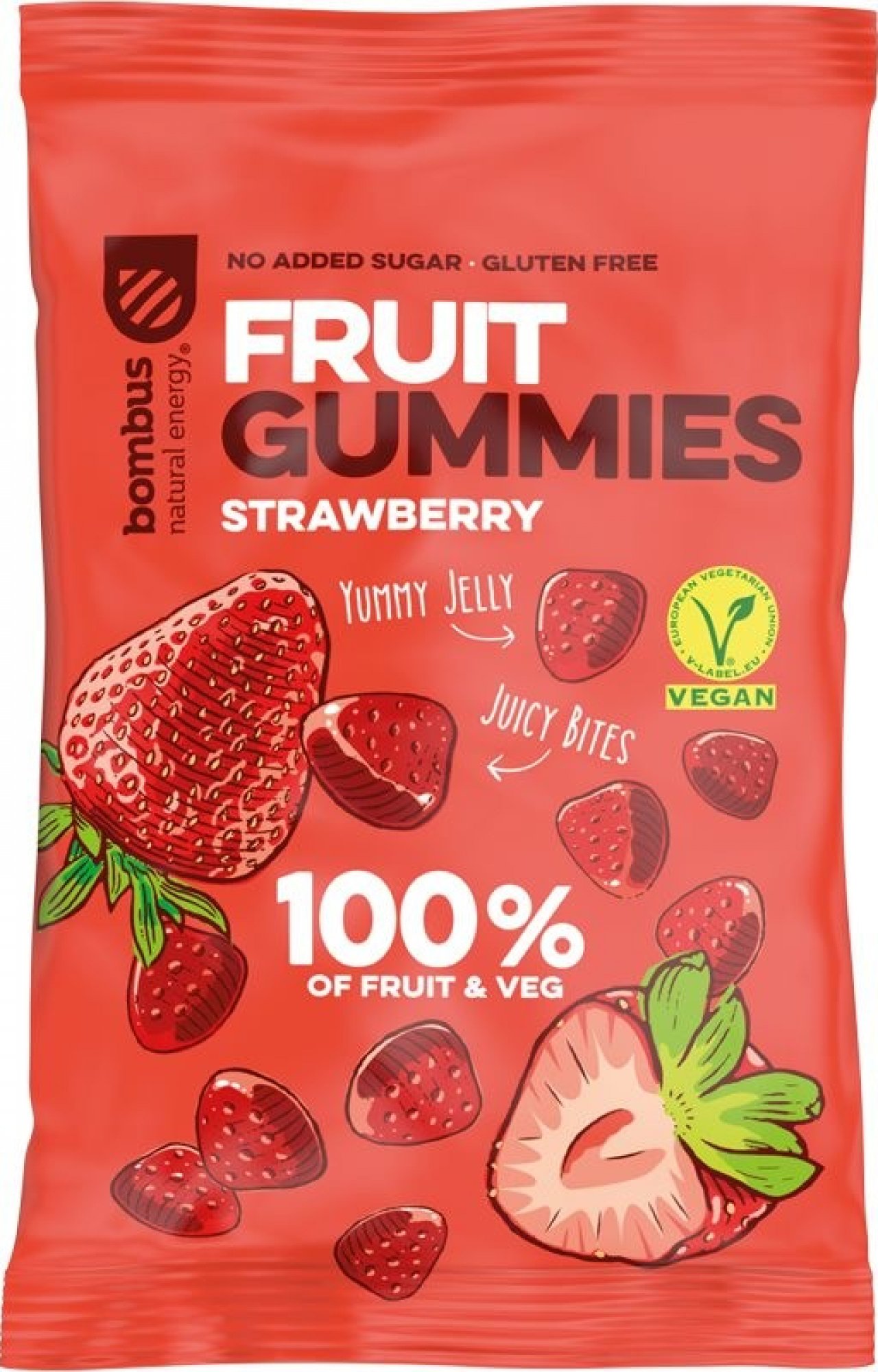 Bombus Fruit Gummies ovocné bonbóny 35g Příchuť: Jahoda