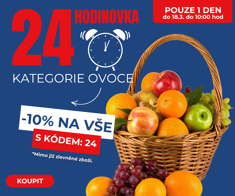Od 10:00 do zítřejších 10:00 sleva 10% na kategorii OVOCE | Široký výběr ořechů