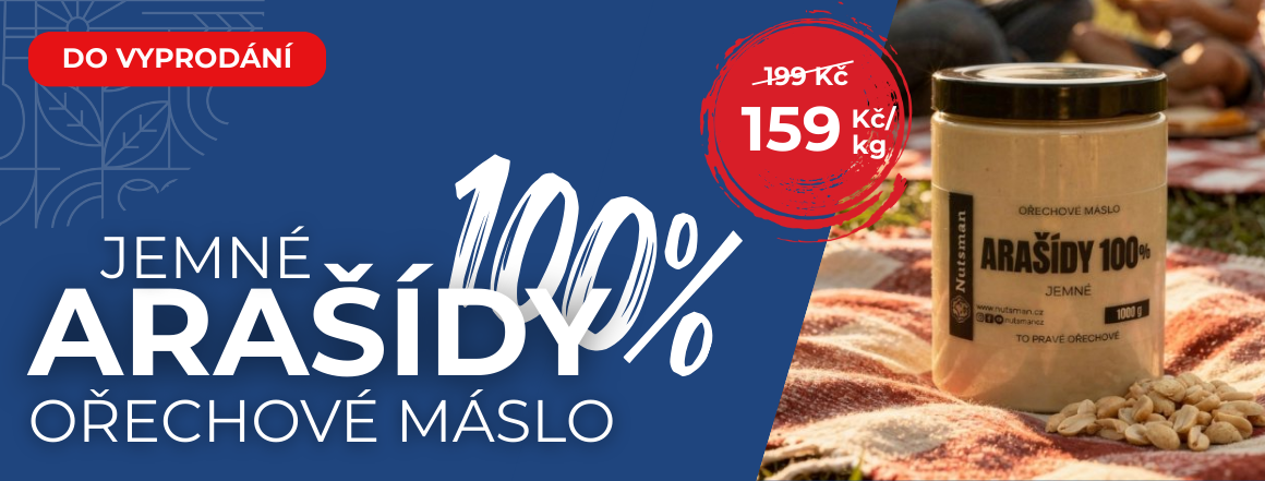Arašídové máslo v Akci za 159 od Nutsman - Nejlepší nabídka pro milovníky ořechů