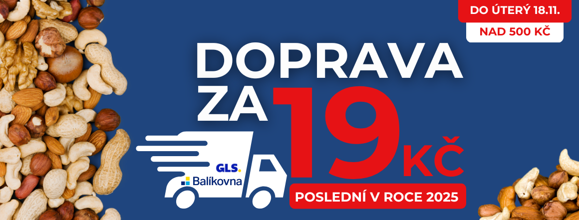 Doprava za 19 korun na všechny oříšky od Nutsman - Akce doprava pro milovníky oříšků!