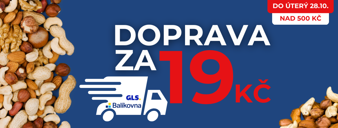 Doprava za 19 korun na všechny oříšky od Nutsman - Akce doprava pro milovníky oříšků!