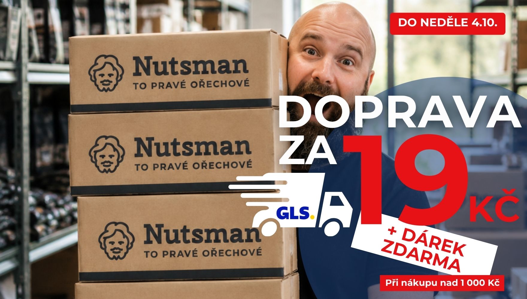 Doprava za 19 korun na všechny oříšky od Nutsman - Akce doprava pro milovníky oříšků!