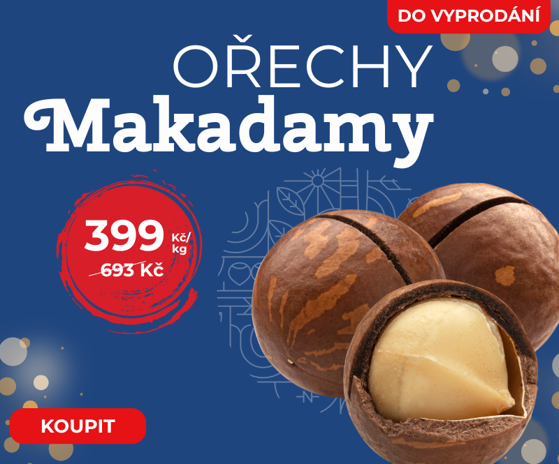 Akce na makadamiové ořechy! Nutsman - nejlepší cena 399 Kč/kg | Široký výběr ořechů