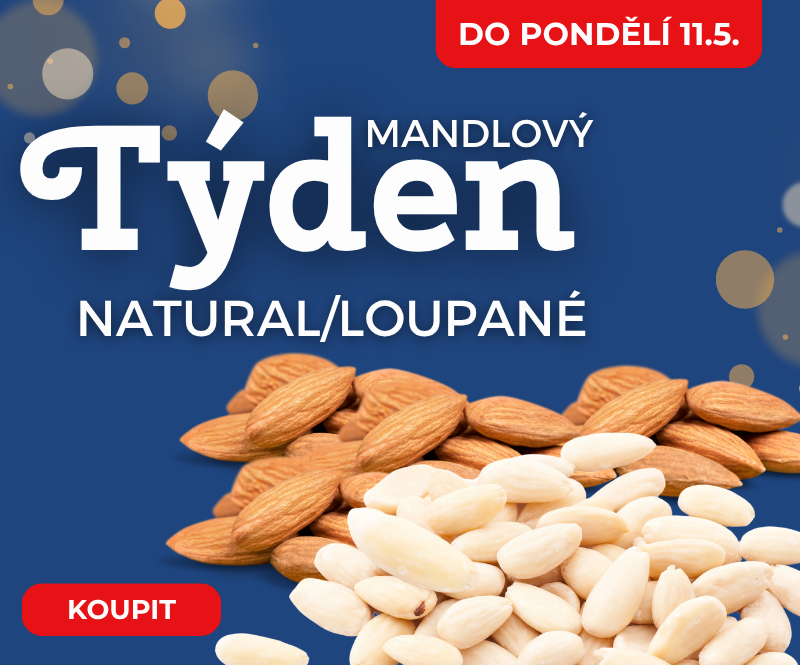 Akce na mandle natural! Nutsman - nejlepší cena 249Kč/kg | Široký výběr ořechů