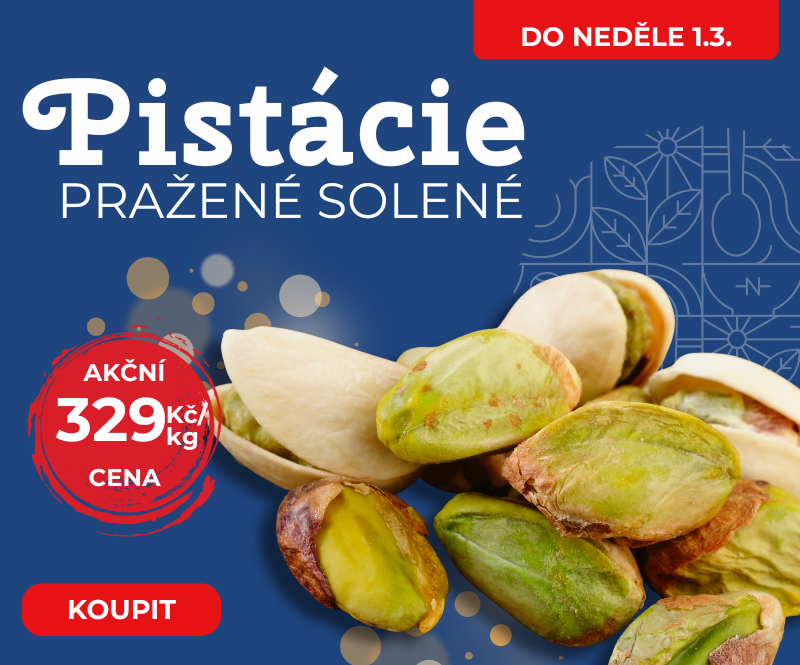 Nutsman: Pražené solené pistácie v akci za 329 Kč | Milujte ořechy, ušetřete na pistáciích
