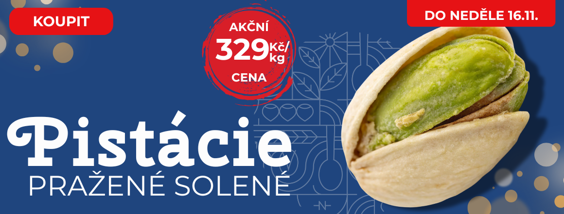 Nutsman: Pražené solené pistácie v akci za 329 Kč | Milujte ořechy, ušetřete na pistáciích