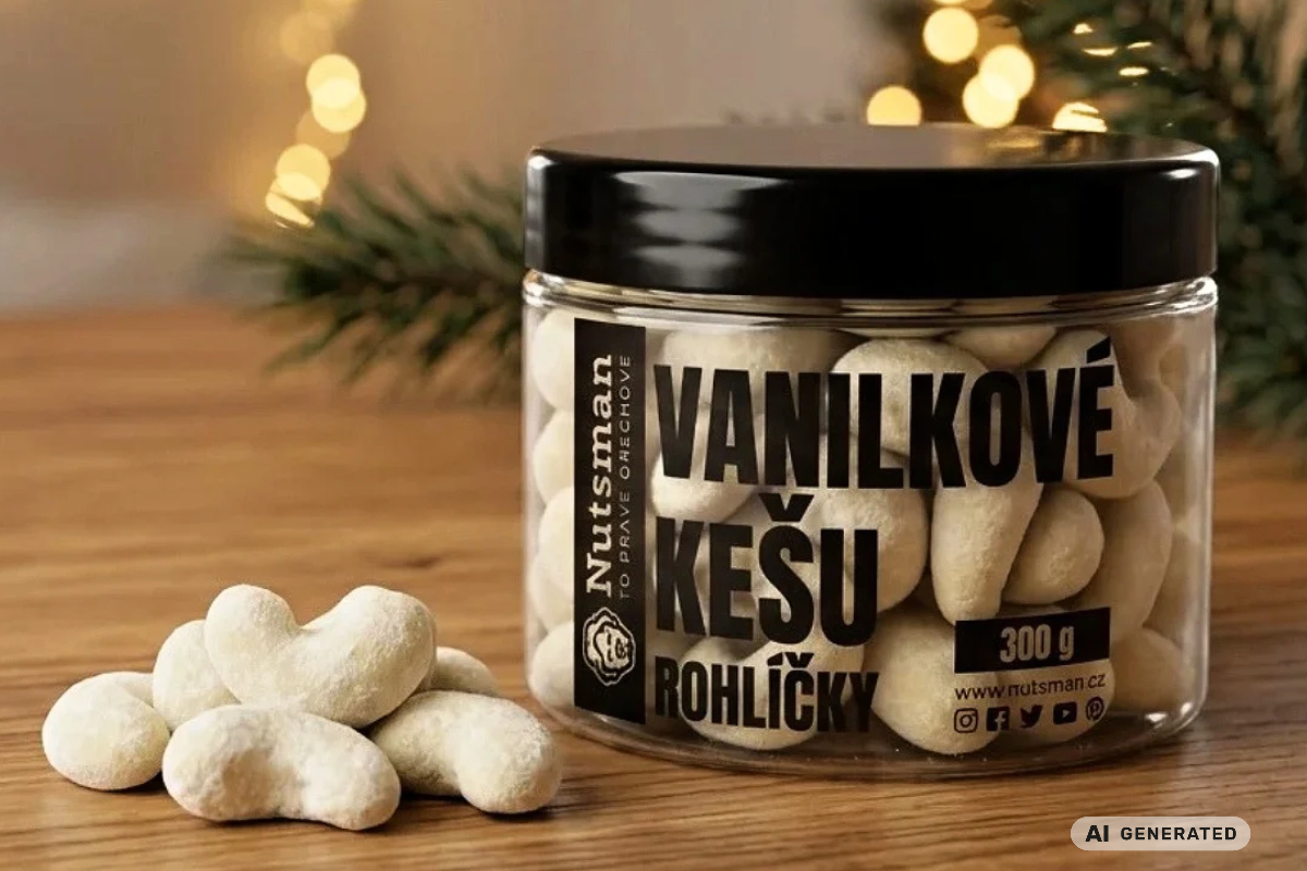 NUTSMAN Vanilkové kešu rohlíčky 300 g