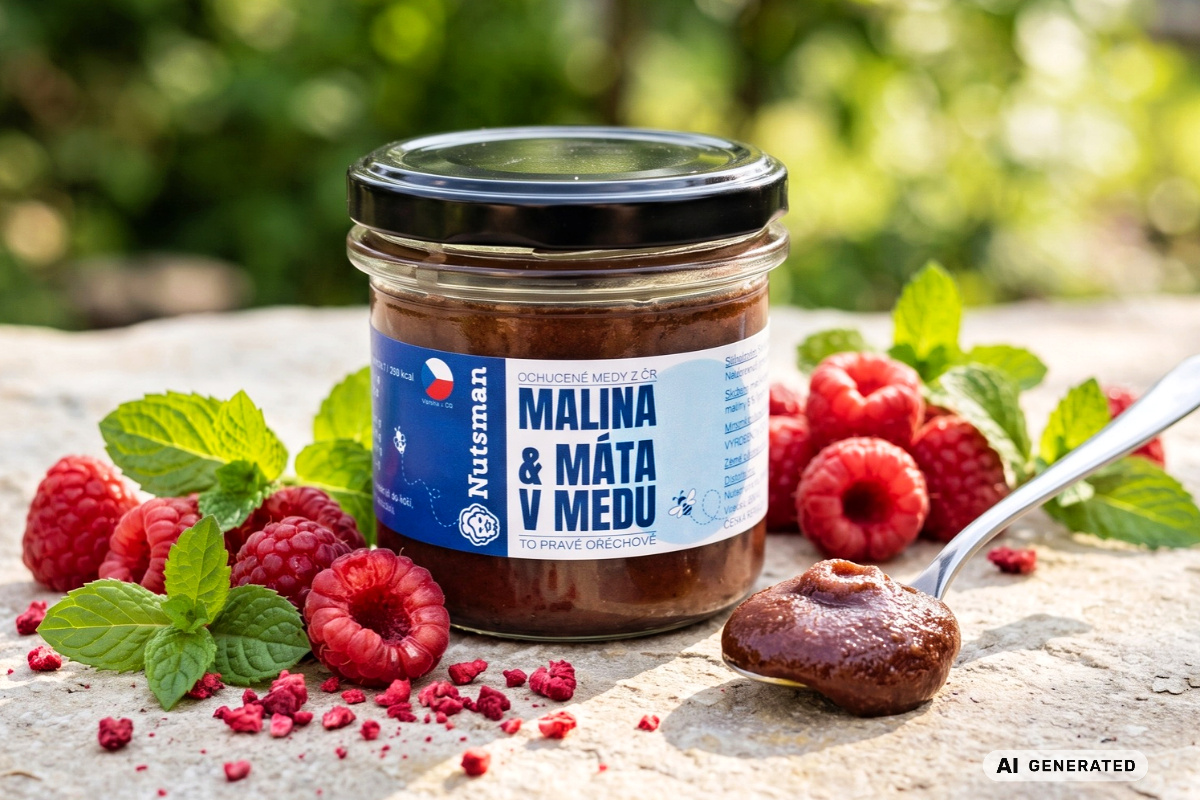 NUTSMAN Malina a máta v medu 160 g